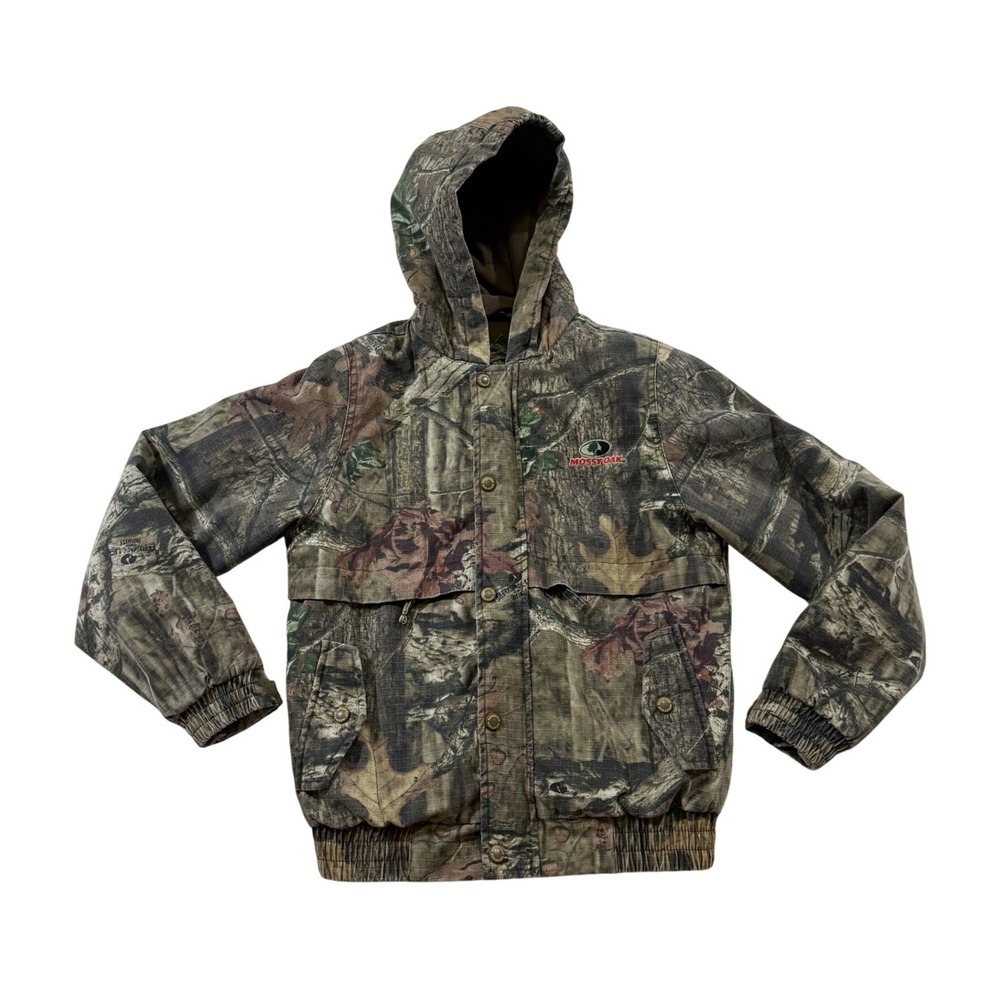 Mossy Oak Break-Up Infinity Jacket L 10-12 Camo Hooded Ripstop Hiking Hunting